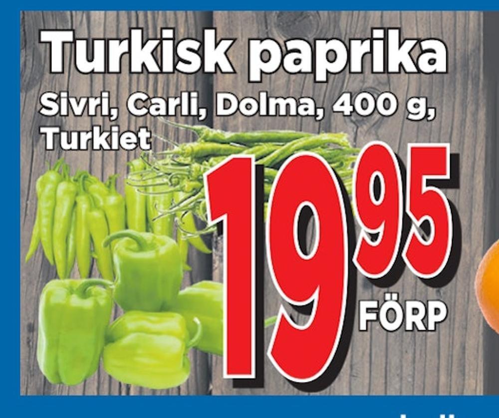 Supergrossen Turkisk paprika erbjuda
