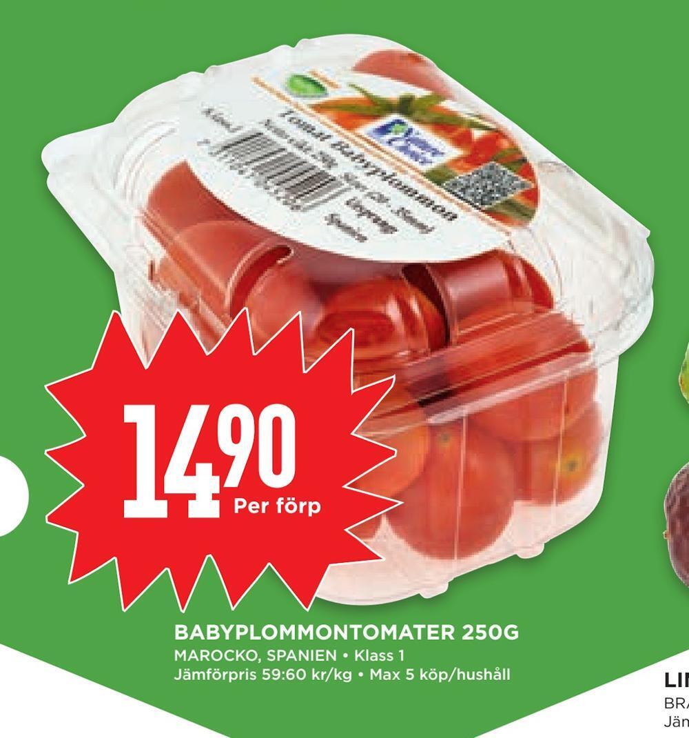 Willys Hemma Babyplommontomater 250g erbjuda