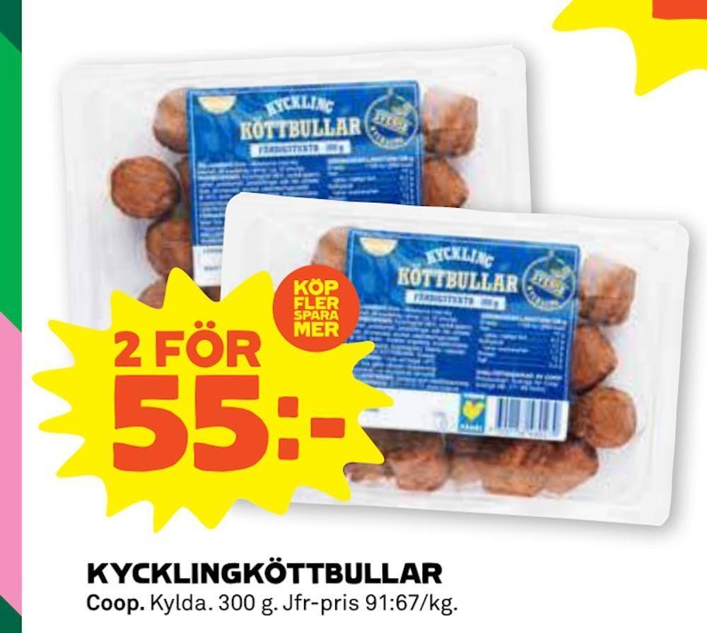 Stora Coop Kycklingköttbullar erbjuda