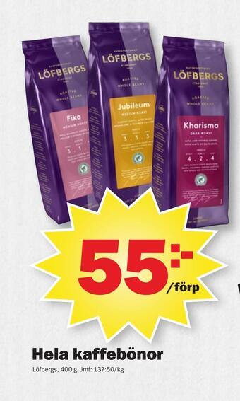 Pekås Hela kaffebönor erbjuda