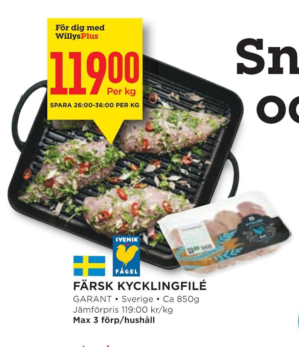 Willys Hemma Färsk kycklingfilé erbjuda