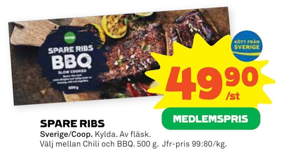 Coop Forum Spare ribs erbjuda