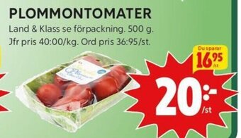 ICA Kvantum PLOMMONTOMATER erbjuda