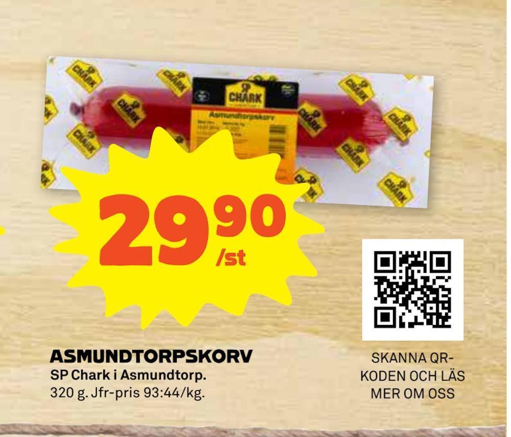 Stora Coop Asmundtorpskorv erbjuda