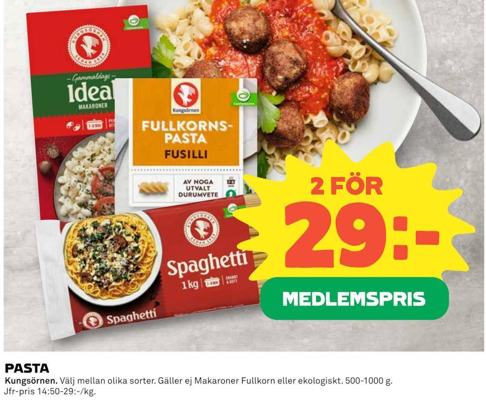 Coop Pasta erbjuda