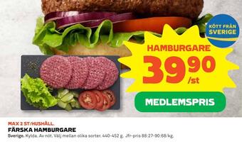 Coop Färska hamburgare erbjuda