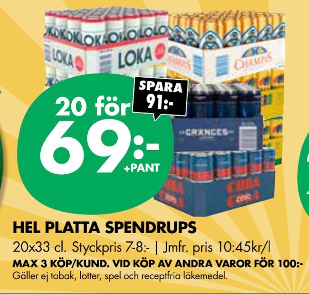 ÖoB Hel platta spendrups erbjuda