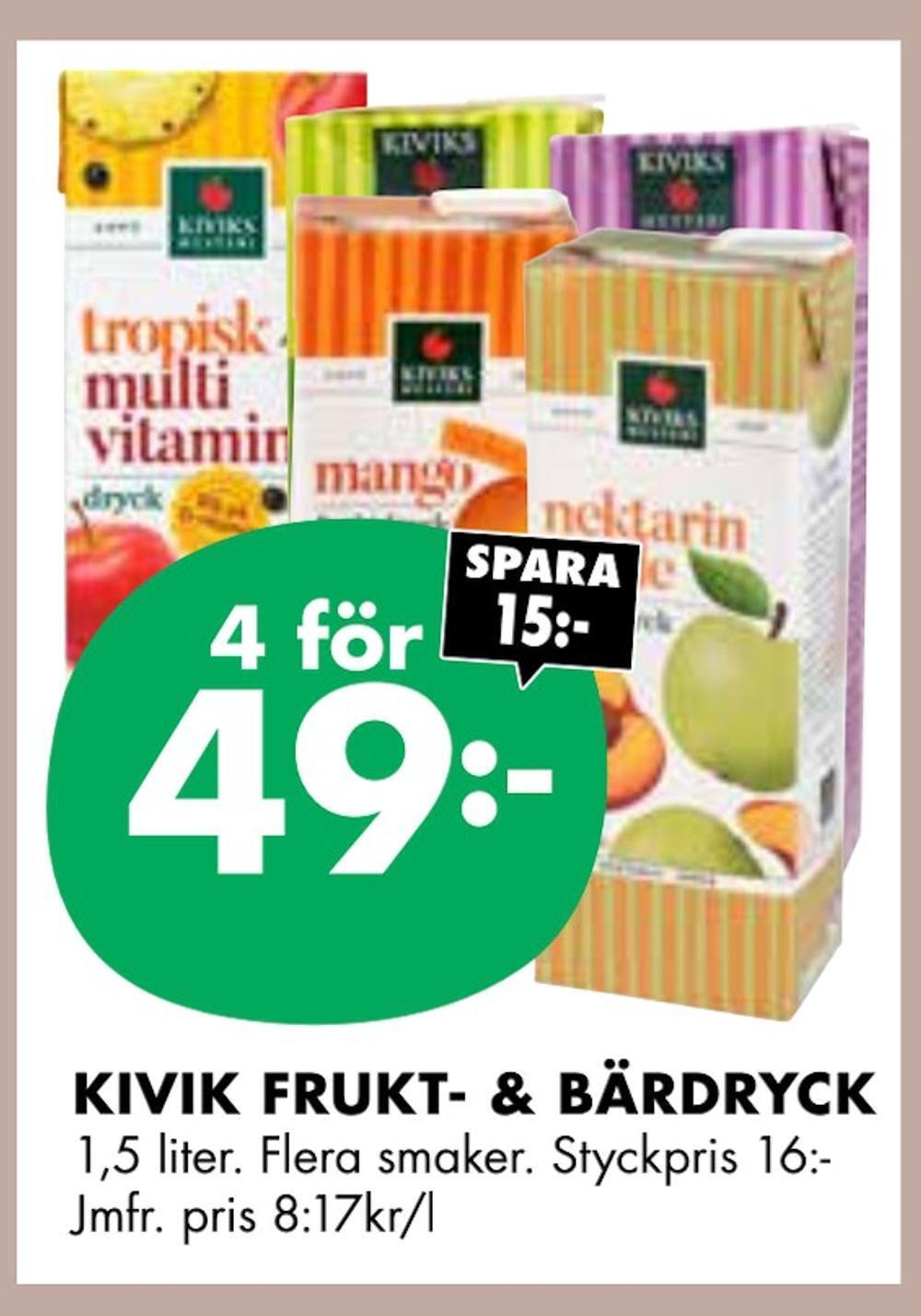 ÖoB Kivik frukt- & bärdryck erbjuda
