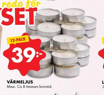 ÖoB Värmeljus erbjuda