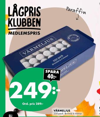 ÖoB Värmeljus erbjuda