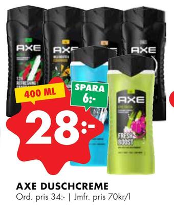 ÖoB Axe duschcreme erbjuda