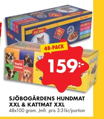 ÖoB Sjöbogårdens hundmat xxl & kattmat xxl erbjuda