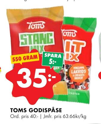 ÖoB Toms godispåse erbjuda