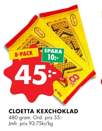 ÖoB Cloetta kexchoklad erbjuda