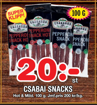 Nya Pulsen Csabai snacks erbjuda