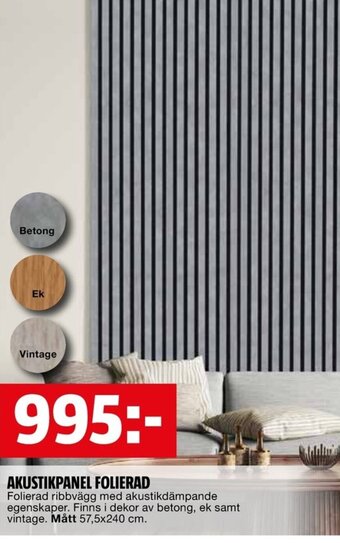 Bauhaus AKUSTIKPANEL FOLIERAD erbjuda