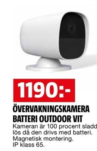 ÖVERVAKNINGSKAMERA BATTERI OUTDOOR VIT