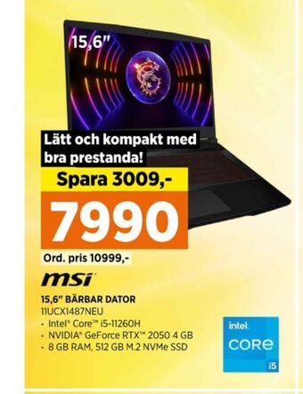 Power Msi laptop erbjuda