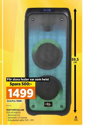 Power Feel högtalare erbjuda