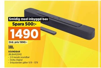 Power Jbl soundbar erbjuda