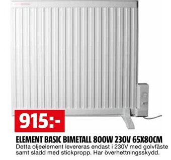 Bauhaus ELEMENT BASIC BIMETALL 800W 230V 65X80CM erbjuda