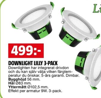 Bauhaus DOWNLIGHT LILLY 3-PACK erbjuda