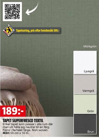 Bauhaus TAPET SUPERFRESCO TEXTIL erbjuda