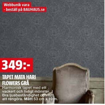 Bauhaus TAPET MATA HARI FLOWERS GRA erbjuda