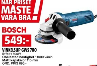 Bauhaus BOSCH VINKELSLIP GWS 700 erbjuda