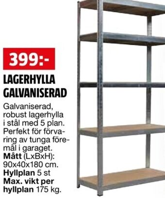 Bauhaus LAGERHYLLA GALVANISERAD erbjuda