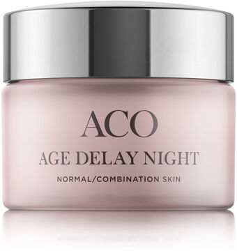 Apotek Hjärtat Aco age delay nightcream normal skin parf 50ml erbjuda