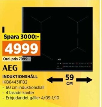 Power AEG INDUKTIONSHÄLL IKB64431FB2 erbjuda
