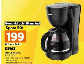 Power SENZ KAFFEBRYGGARE SECM125LTR erbjuda
