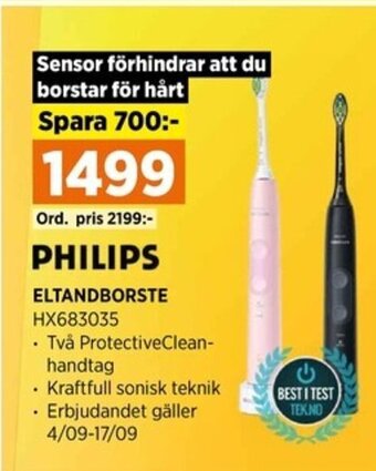 Power PHILIPS ELTANDBORSTE erbjuda
