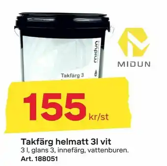 Byggmax Takfärg helmatt 3l vit erbjuda