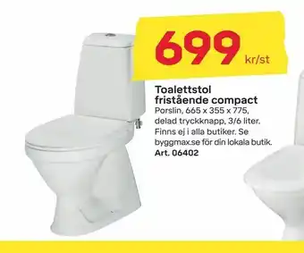 Byggmax Toalettstol fristående compact erbjuda