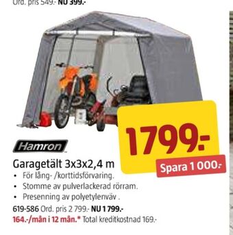 Jula Hamron garagetält erbjuda