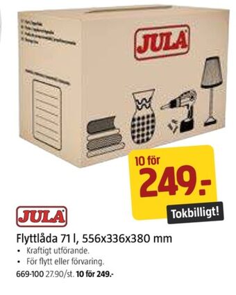Jula Jula flyttlådor erbjuda