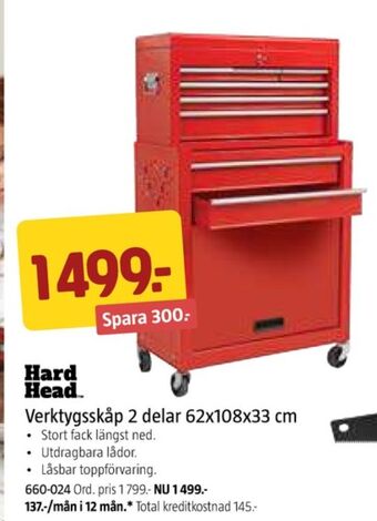 Jula Hard head verktygsskåp erbjuda