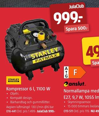 Jula Kompressor 6 l, 1100 w erbjuda
