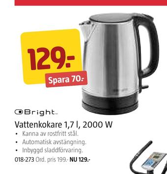 Jula Vattenkokare 1,7 l, 2000 w erbjuda