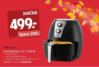 Jula Varmluftsfritös 2,4 l, 1300 w erbjuda