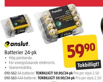 Jula Batterier 24-pk erbjuda