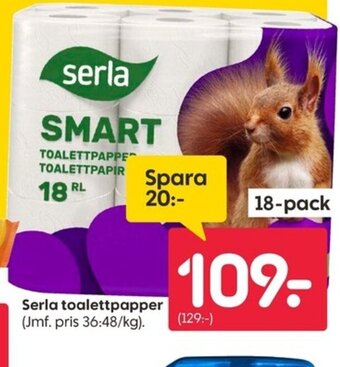 Rusta Serla toalettpapper erbjuda