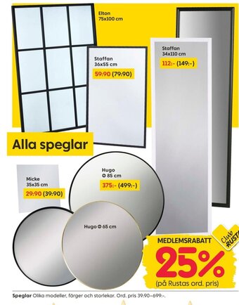Rusta Speglar erbjuda
