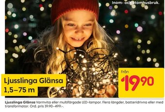 Rusta Ljusslinga Glänsa erbjuda