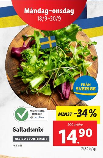 Lidl Salladsmix erbjuda