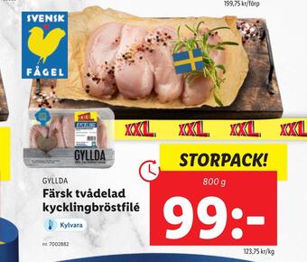 Lidl Färsk tvådelad kycklingbröstfilé erbjuda