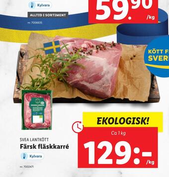 Lidl Färsk fläskkarré erbjuda