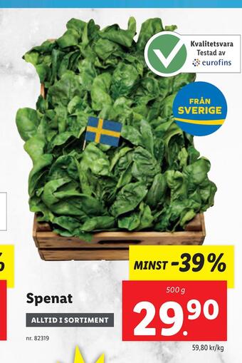 Lidl Spenat erbjuda